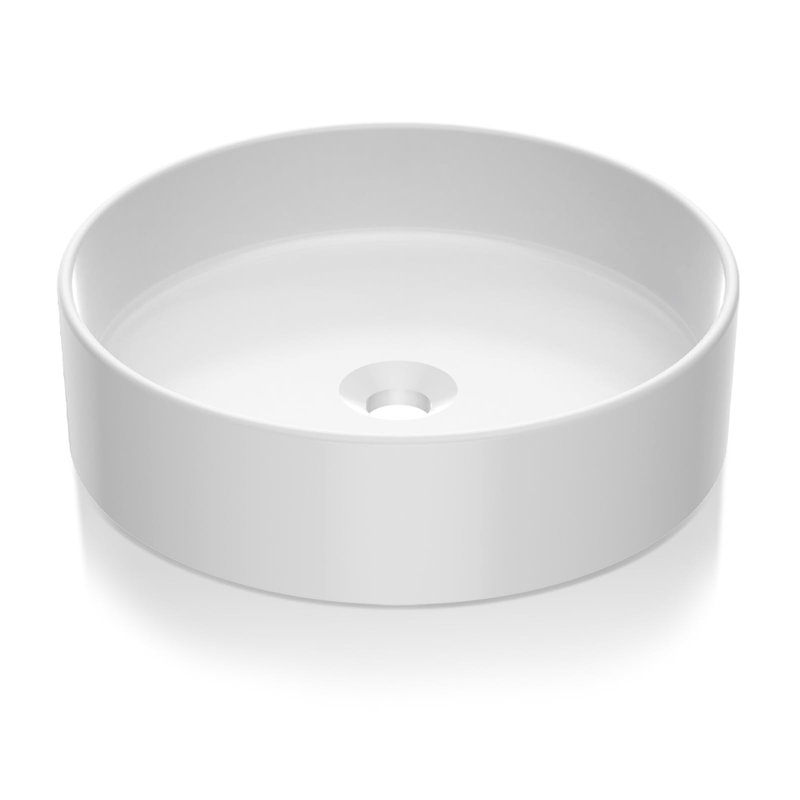 Lavabo de salle de bain rond en céramique blanche 18 "X 18"