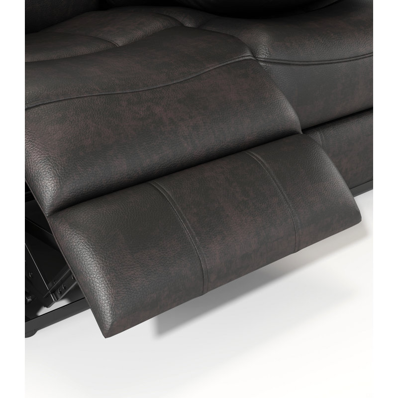 Canapé inclinable électrique en tissu avec table rabattable, bouton USB et chargeur sans fil