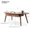 Table moderne ovale en bois massif - Compartiments à tiroirs, qualité chêne, support à plantes polyvalent, finition noyer, compartiment, présentation de verdure