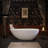 59" Freestanding Solid Surface Soaking Bathtub Stone Resin with Overflow and Pop-up Drain-123384698-123514215