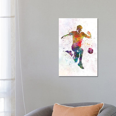 Man Soccer Football Player IX by Paul Rommer - Wrapped Canvas Painting