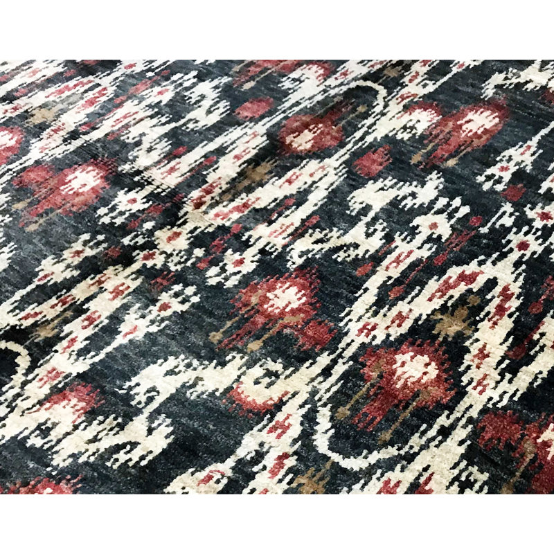 Hand-Knotted High-Quality Dark Green Area Rug