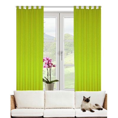 Friedland Synthetic Tab Top Curtain Pair, Opaque
