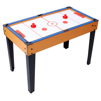 5-in-1 Multi-Game Table with Billiards, Push Hockey, and Foosball - Brown MDF and Steel Construction