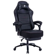 FANTASYLAB Memory Foam Gaming Chair Office Chair 300lbs with Velvet Lumbar  Support,Racing Style PU Leather High Back Adjustable Swivel Task Chair with  Footrest Black 
