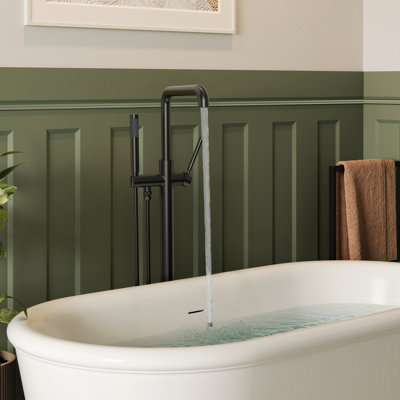 Single Handle Freestanding Tub Filler with Diverter