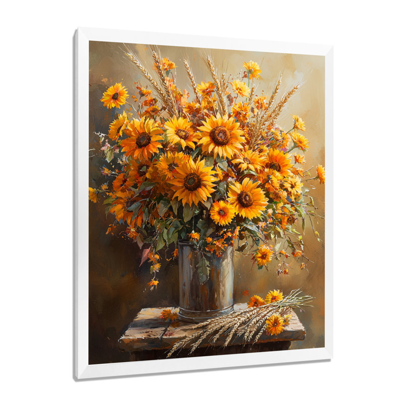 Waycross - impression sur toile florale, H 44 po x l 34 po, Blanc, Picture Framed