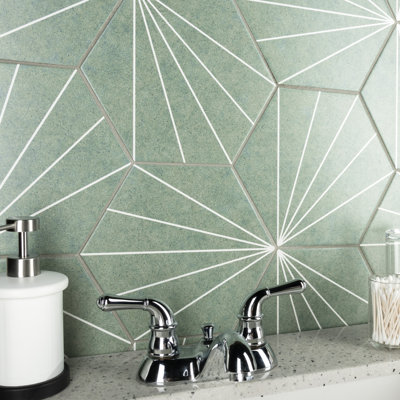 Aster 9" x 10" Porcelain Patterned Wall & Floor Tile
