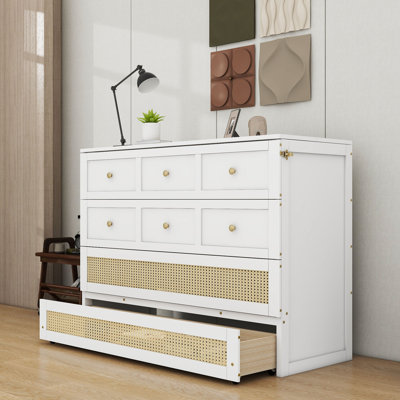 Grand lit escamotable en bois avec tiroirs