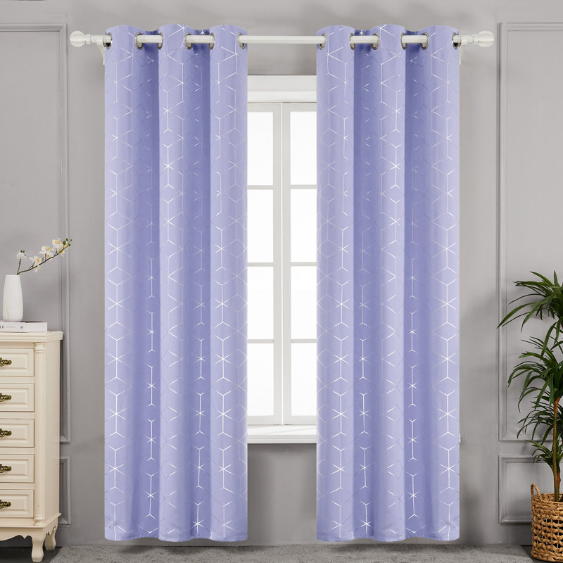 Bost Room Darkening Thermal Curtains, Light Pruple, Width 117 x Drop 138 cm