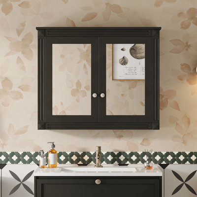 Wall Mounted Bathroom Storage Cabinet, Bathroom Mirror Cabinet With 2 Adjustable Shelves
