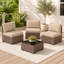 Ensemble de patio en rotin 4 pièces avec coussins-1228340773-1228340779