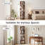 Étagère pivotante à 5 niveaux en bois d'hévéa massif avec roulettes verrouillables, tablette de rangement verticale étroite pour salon, chambre ou bureau-1683725354
