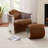 Paynesville 16.93'' W Tufted Full Grain Leather Upholstered Round Ottoman Pouf-145838010