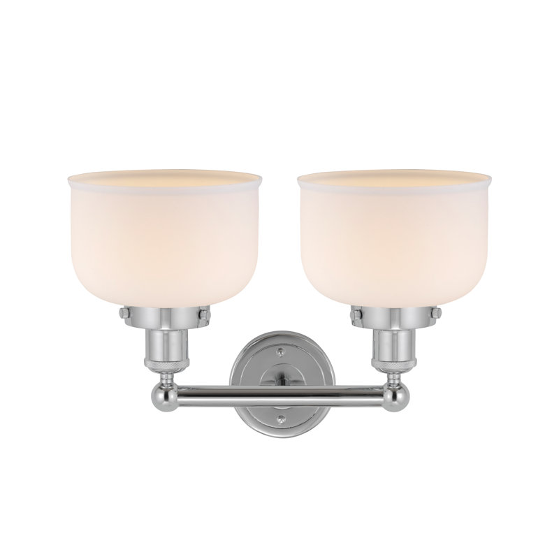 Éclairage pour meuble-lavabo à 2 lumières à intensité variable Arlester, Blanc mat, Chrome poli