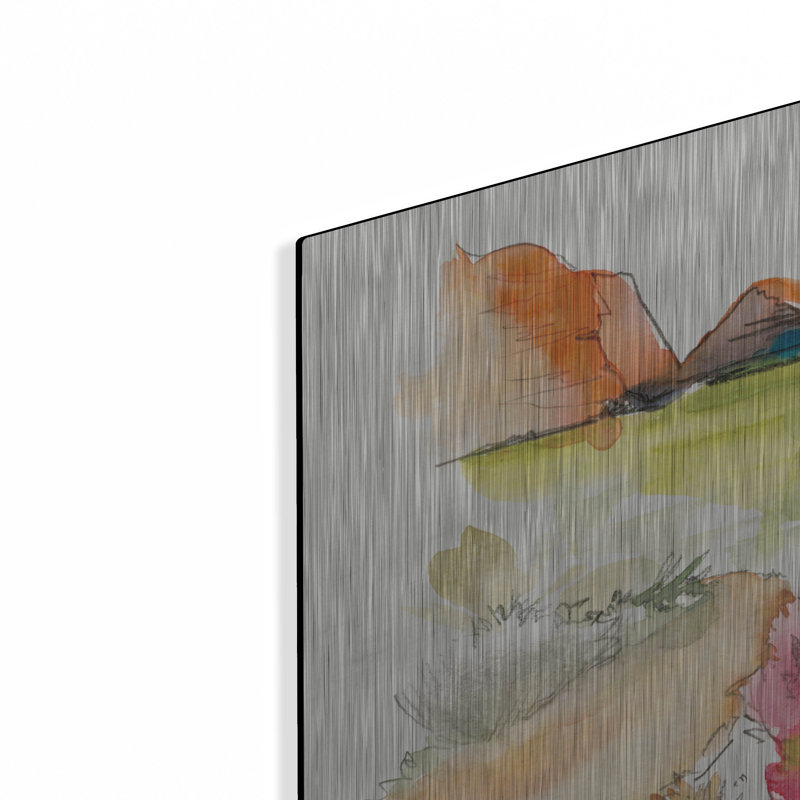 Art mural en métal luxueux «Desert Blooming» par Kristy riz, H 24 po x l 24 po