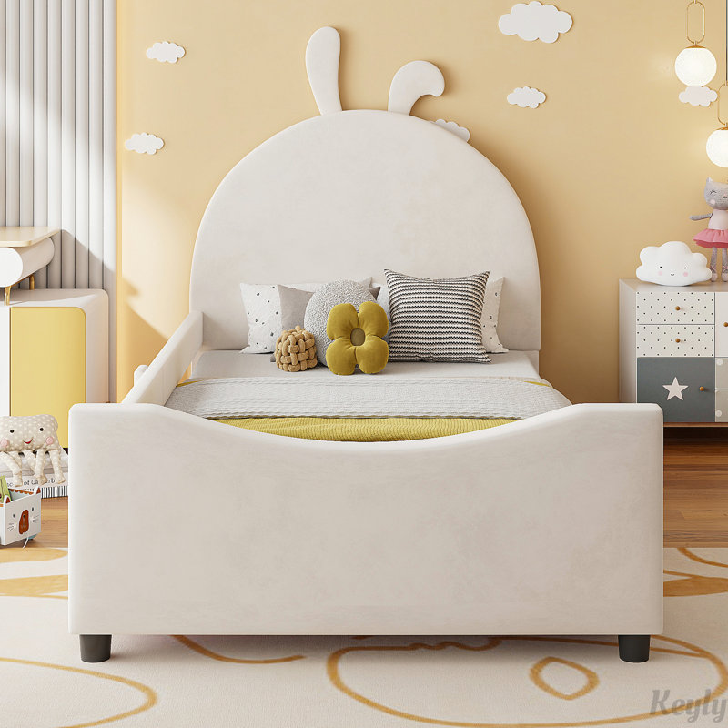 Lit plateforme tapissier Alafia, Beige