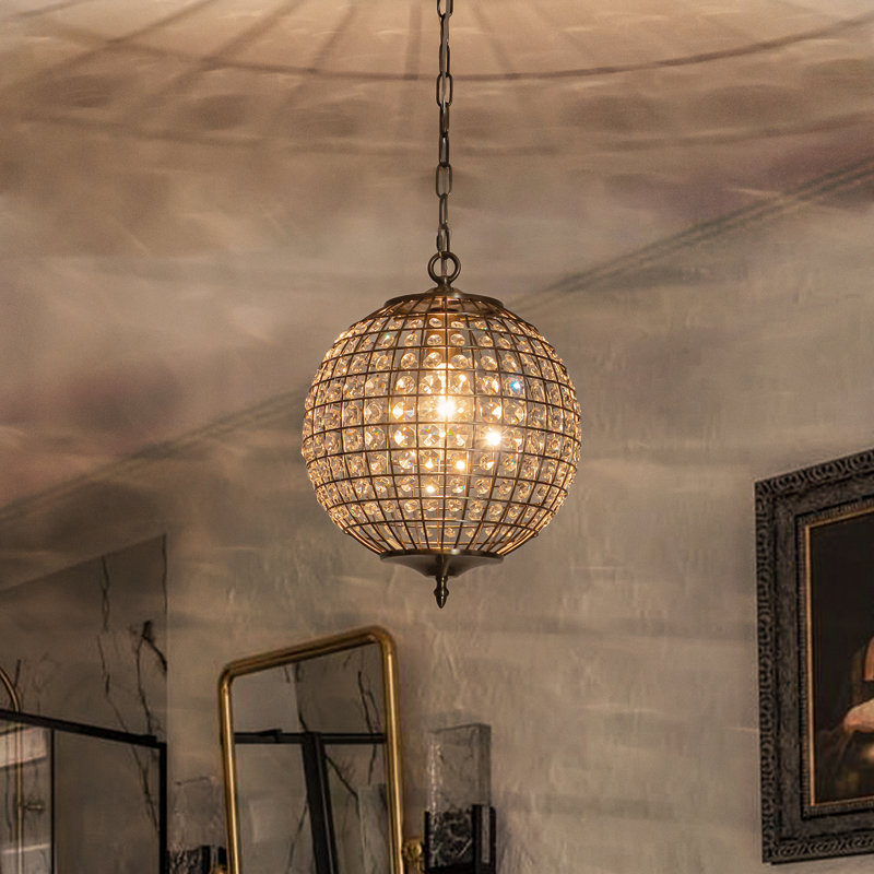 Lustre globe Ennu, Laiton antique