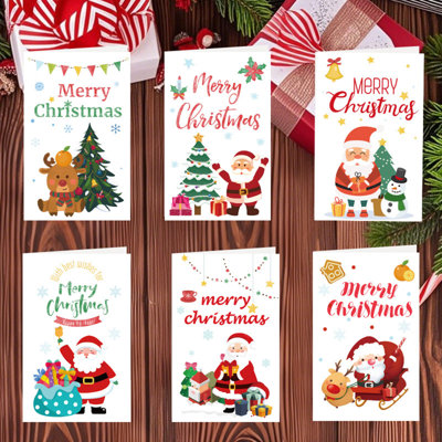 Christmas Holiday Decorative Cards Deluxe Christmas Greeting Cards With Blessings Envelope Set Includes 6 Cards+6 Envelopes+6 Stickers