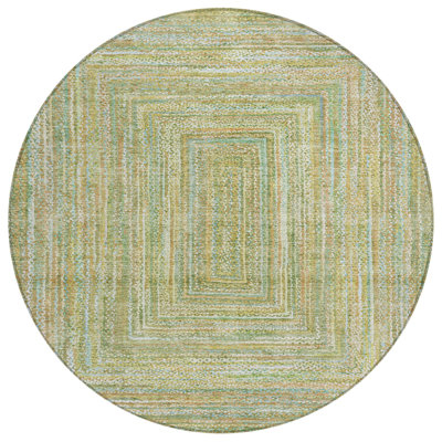 Machine Washable Indoor/Outdoor Xhevrie Aloe Rug