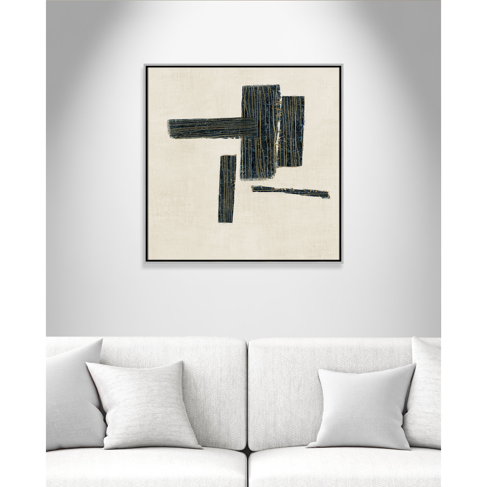 Stiched II Print by , 31.5" H x 31.5" W, Silver