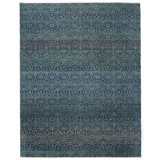 Apex Hand Knotted Wool Oriental Area Rug in Navy