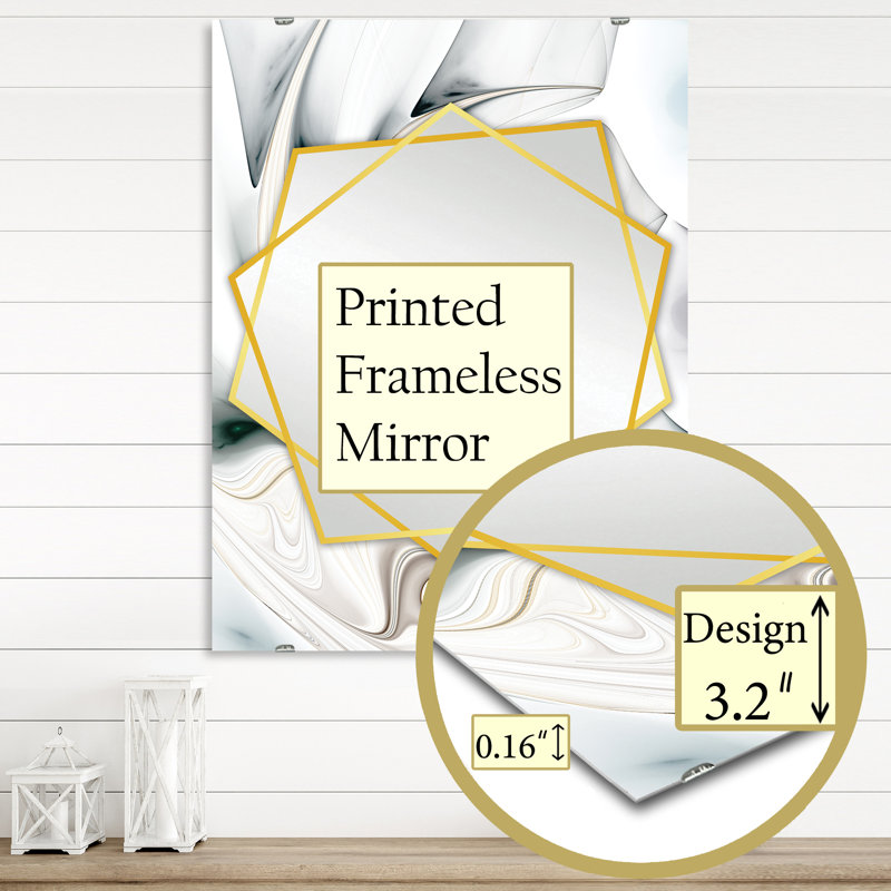 Stained Glass Floral Art Traditional Wall Mirror, 39.4" H x 29.5" W