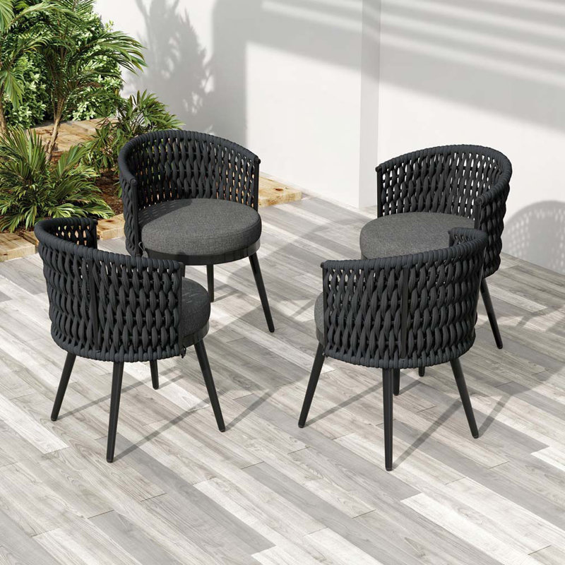 Outdoor Patio Dining Chair, Dark Gray