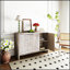 Buffet décoratif 3 portes Farmhouse avec tablettes réglables - Buffet en bois, portes à motif hexagonal