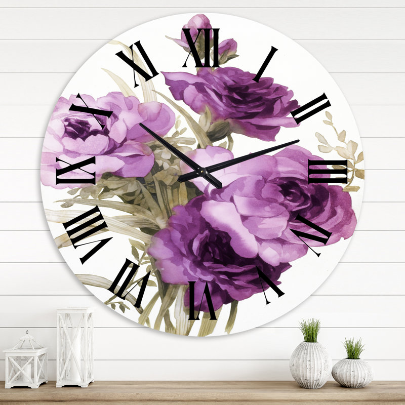 Rose foncé - horloge murale traditionnelle, Grand