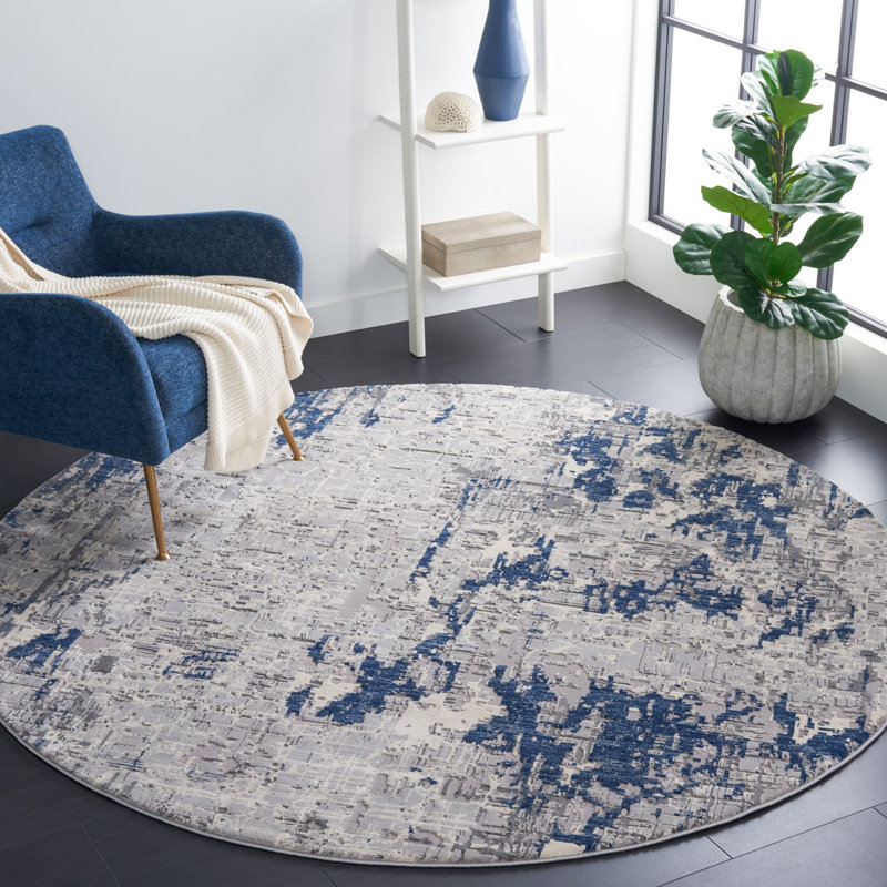 Tapis abstrait Meadow 100 Performance, Rond 6 pi 7 po