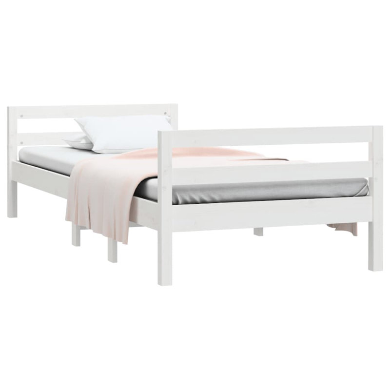 Leyte Solid Wood Bed, Single (3'), white