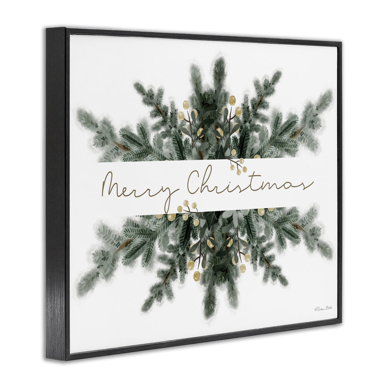 «Festive Fir», art de la giclée encadrée par Susan Ball, H 11 po x l 14 po, Giclée encadrée noir minuit