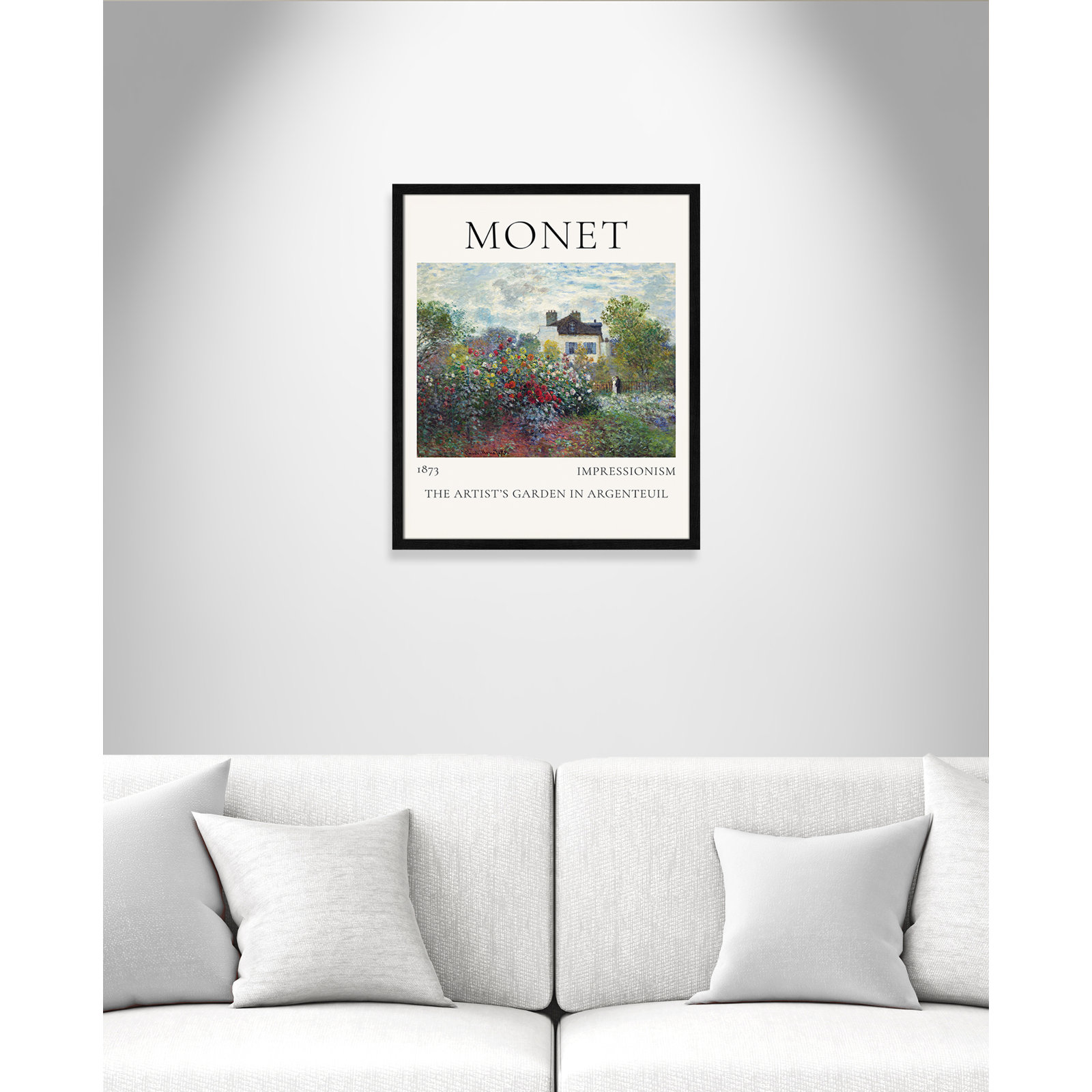 Rocchetto "Artists Garden in Argenteuil" Print, Black Single Picture Frame, No, 25.5" H x 21.5" W x 0.75" D