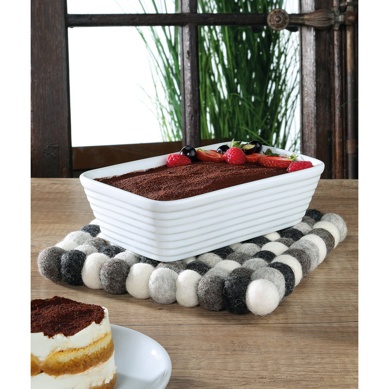 Dessous-de-plat carré en laine vierge Grigio