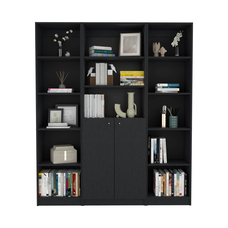 Ensemble de salon 3 pièces Wenge avec 3 bibliothèques, Wengé