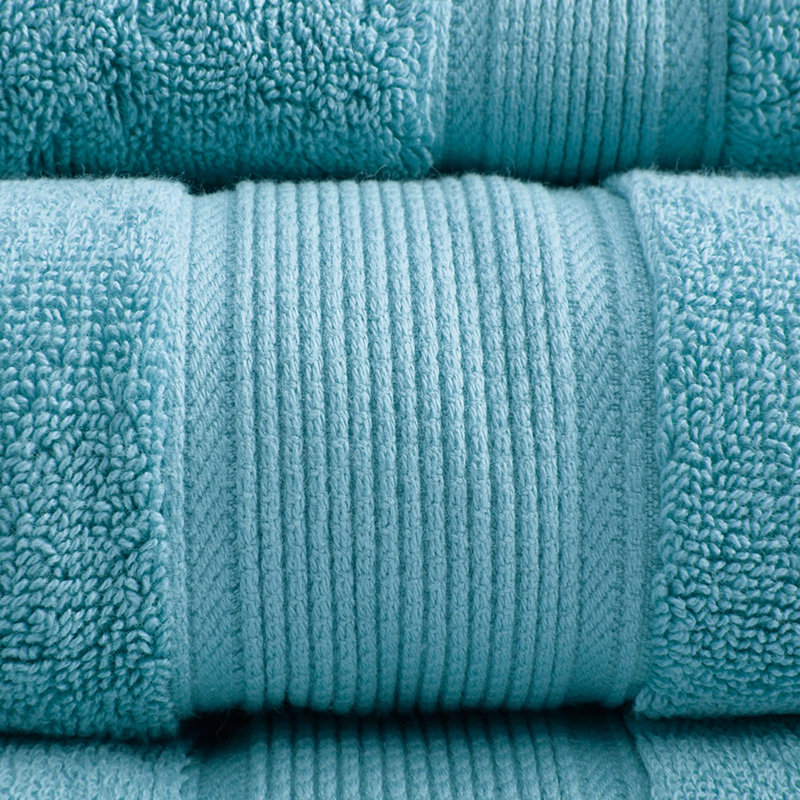 100% Cotton 8 Piece Antimicrobial Towel Set, Aqua