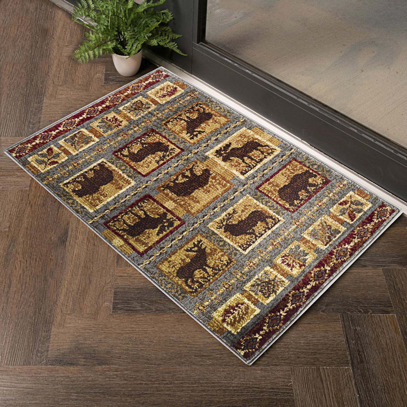 Tapis à thème animaux sauvages et nature, Rectangle 7 pi 10 po x 10 pi 3 po