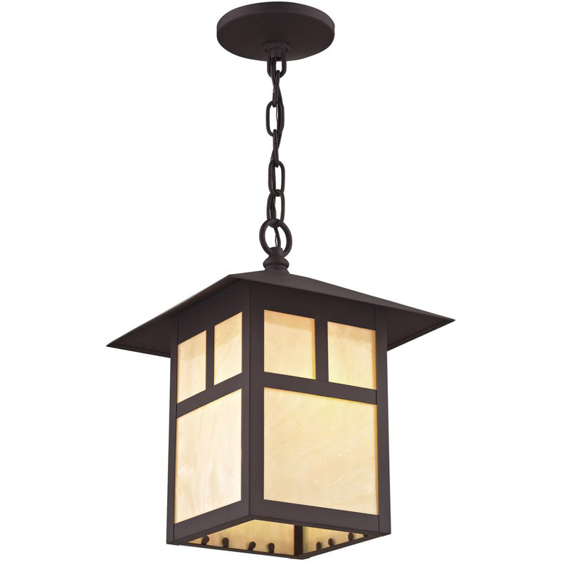 10 Inch 1 Light Bronze Outdoor Chain Lantern Pendant Lighting Fixture
