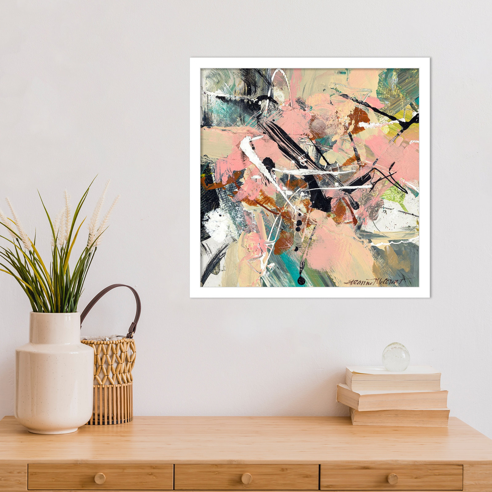 Sutter "Graceful" Print by Suzanne McCourt, 17" H x 17" W, White