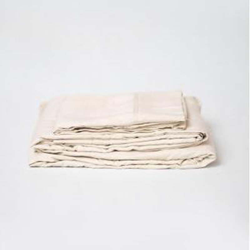 Ensemble de draps 4 pièces en rayonne de bambou doux et doux pour la peau, Crème, Ensemble literie pour lit simple