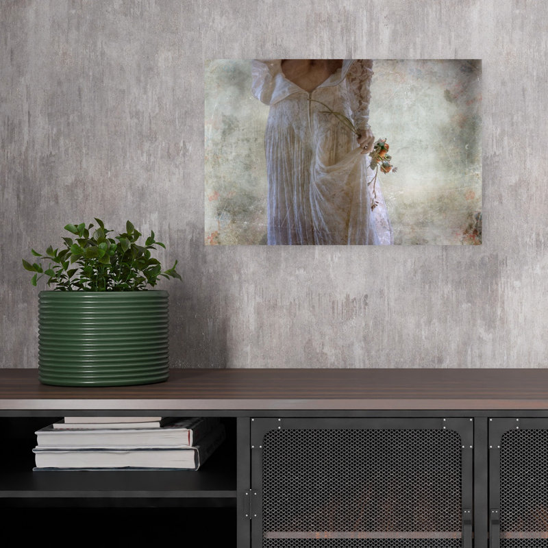 Faded Bride With Roses Delicate Elegant Romantic Rose Flower Wall Art Print by Charlaine Gerber - Print
