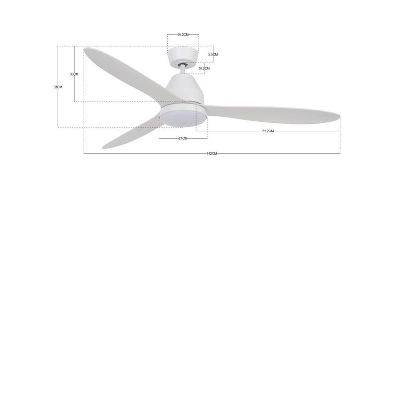 Aalyna 142cm Ceiling Fan with Light Kit
