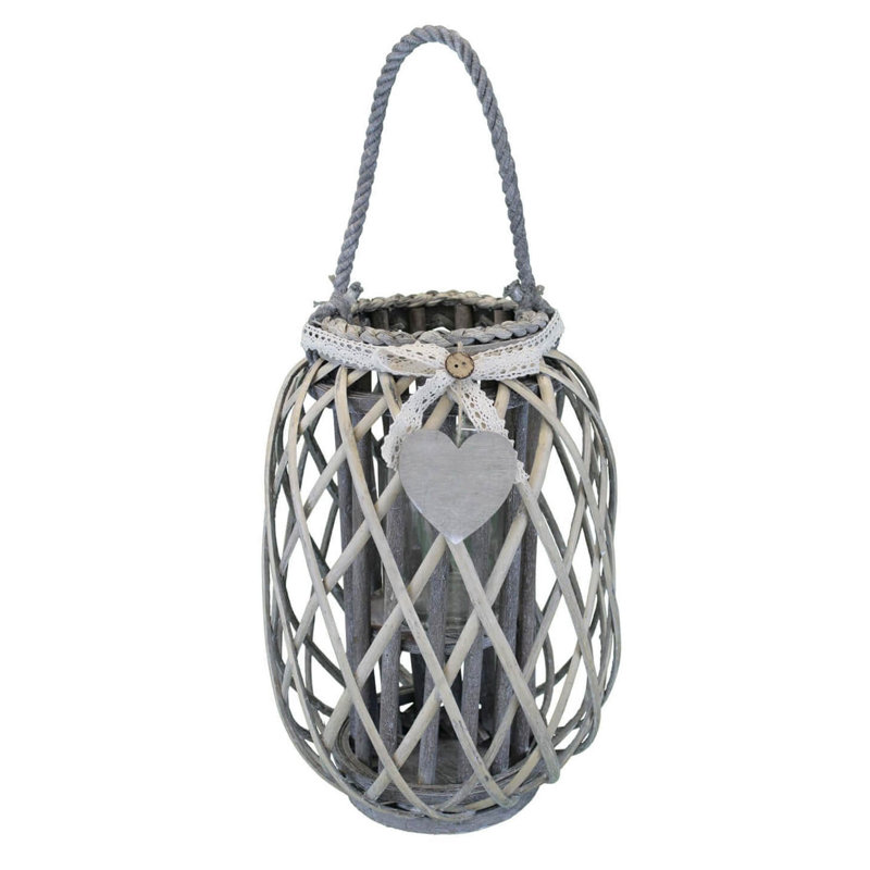 Glass Wall Lantern, 56cm H x 30cm W x 30cm D, Grey