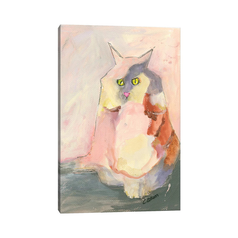 Melody Cat by Connie Collum - Painting on Canvas, 30.48cm H x 20.32cm W x 1.91cm D, Wrapped Canvas
