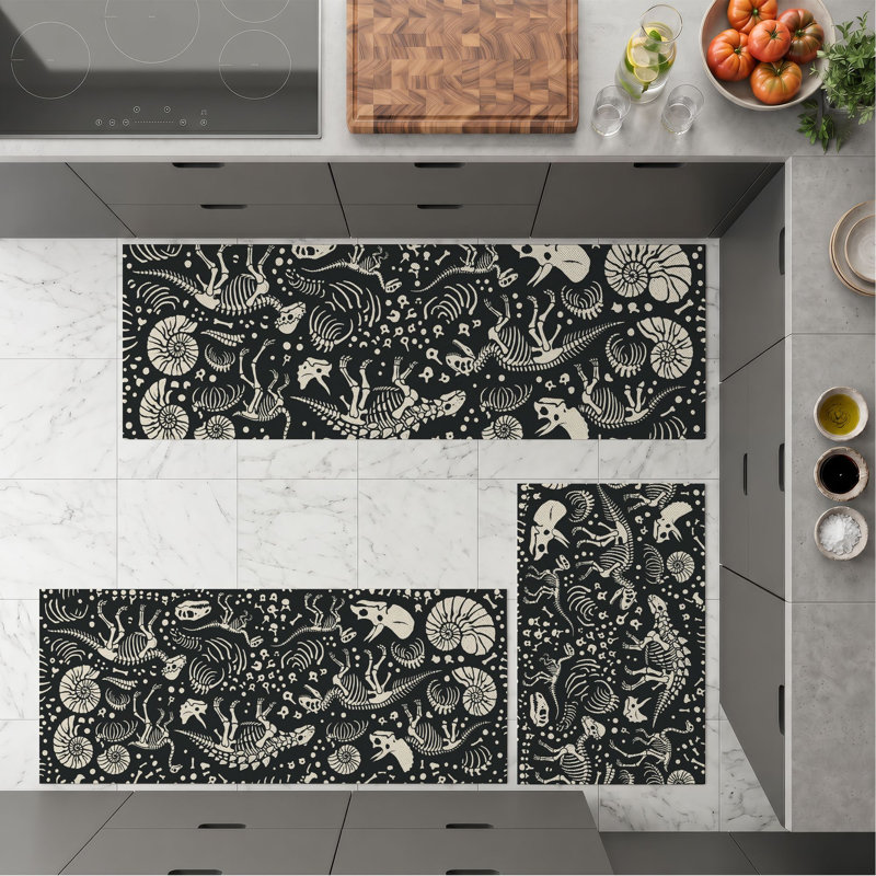 Floral Botanical Non-Slip Washable Kitchen Mats