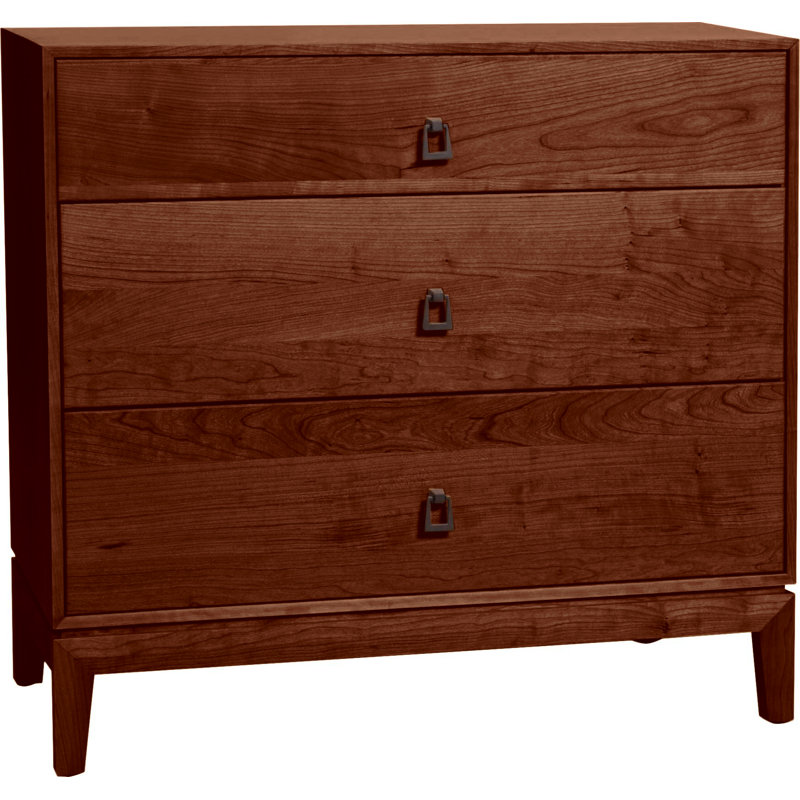 Mansfield 3 - Drawer Solid Wood Dresser, Cognac Cherry