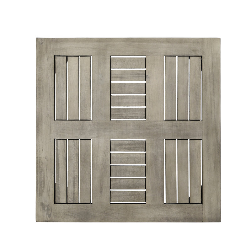 Grey Wood Side Table, Transitional Style For Garden Enjoyment, 20X20x15.83, 30Lbs Weight Capacity Max Outdoor Minimalist Look,