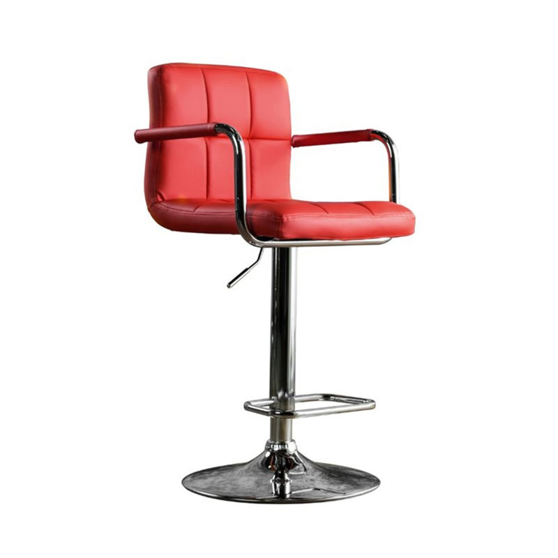 Tristia Swivel Upholstered Adjustable Height Counter Stool, Red
