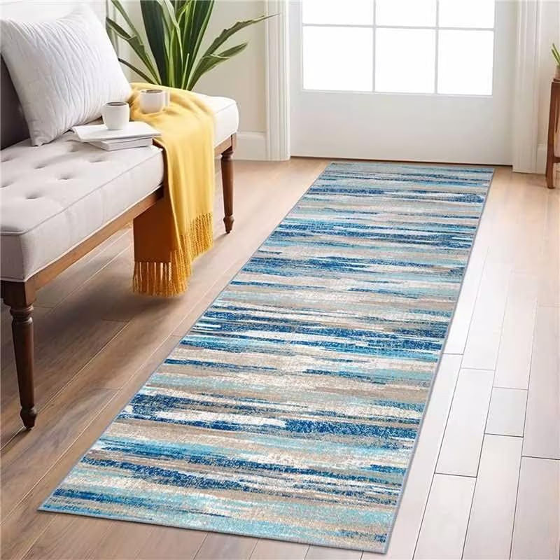 Tapis de cuisine lavable bleu moderne antidérapant 2 x 6 po